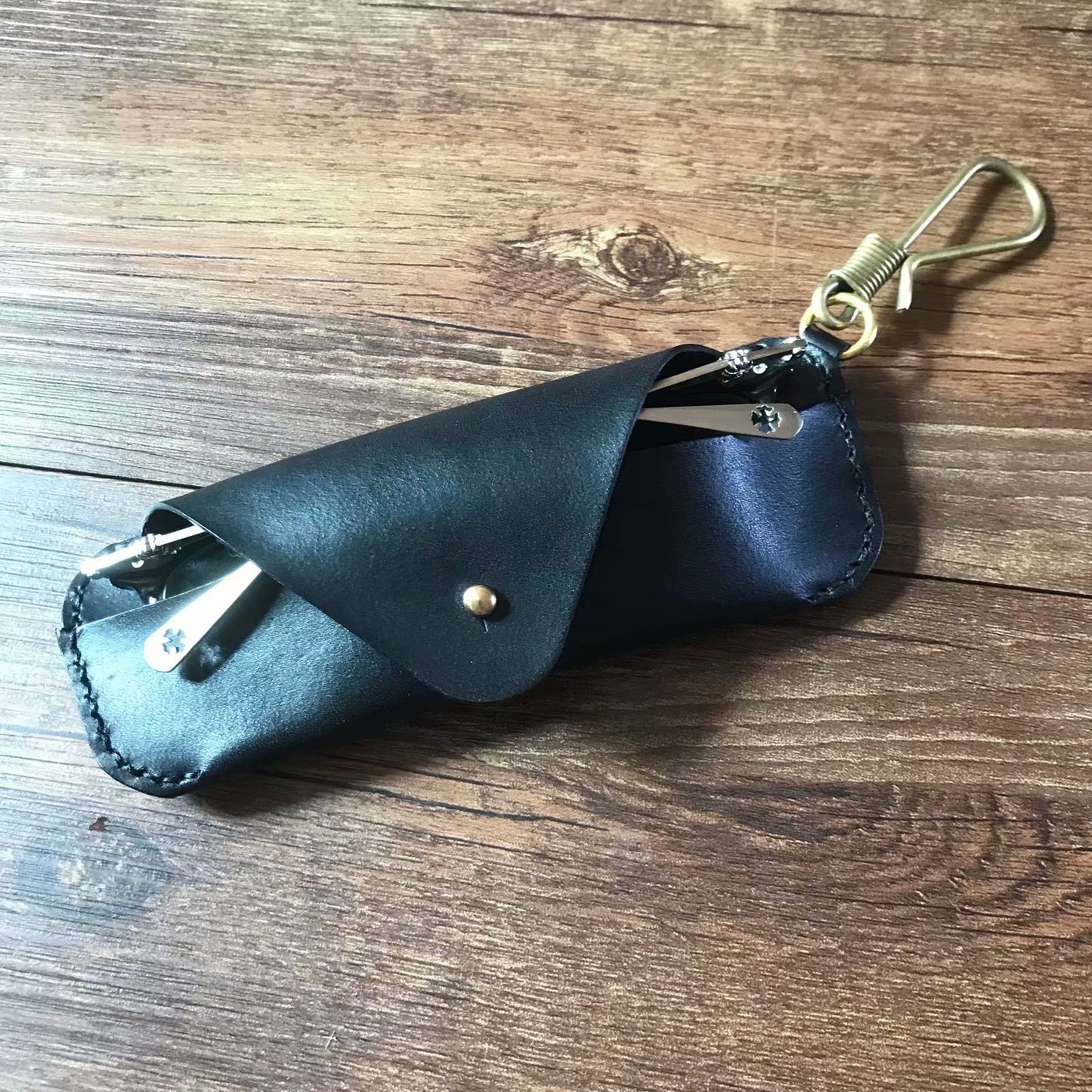 Retro Tanned Leather Glasses Case