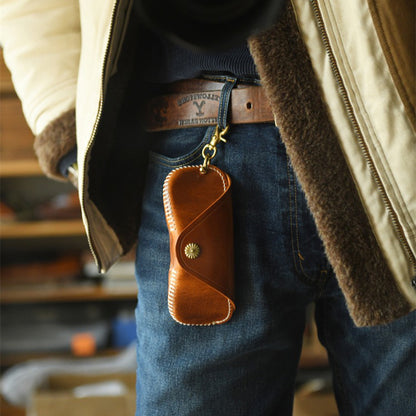 Retro Tanned Leather Glasses Case