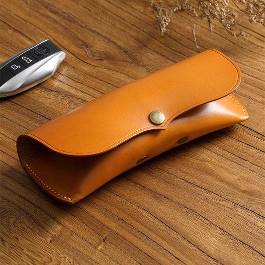 Retro Tanned Leather Glasses Case