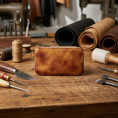 Vintage Leather Handmade Card Wallet