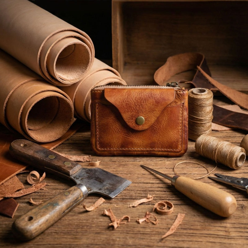 Vintage Leather Handmade Card Wallet