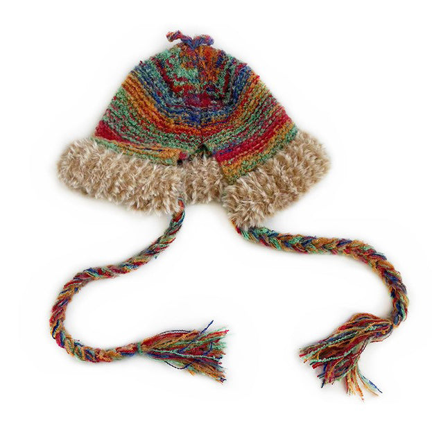 Retro Colorful Striped Knitted Hat