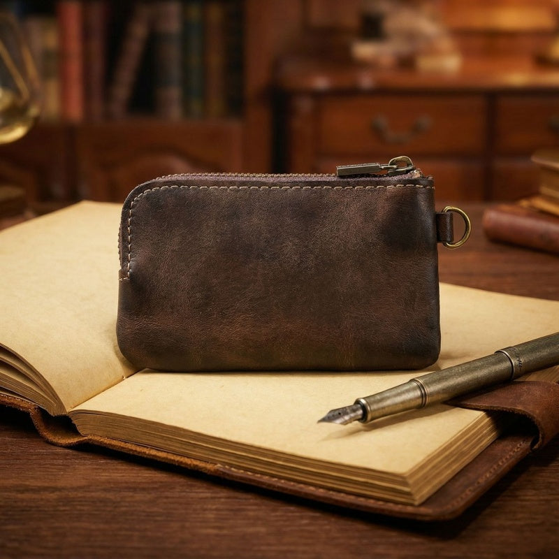 Vintage Leather Handmade Card Wallet