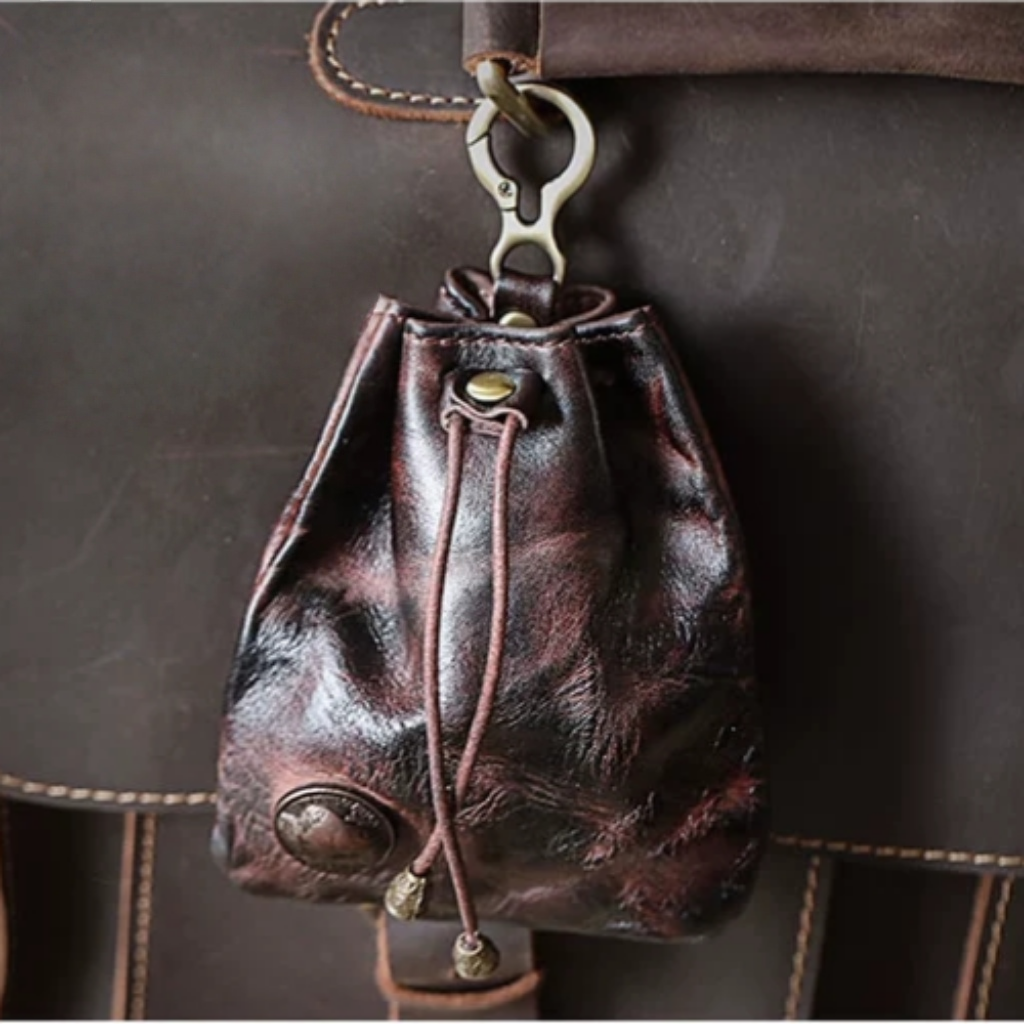 Retro Handmade Leather Coin Bag Storage Bag