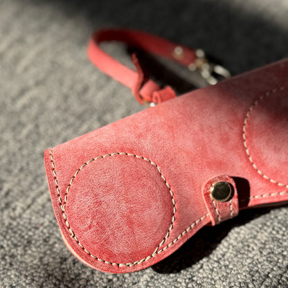 Retro Handmade Wax Leather Glasses Case