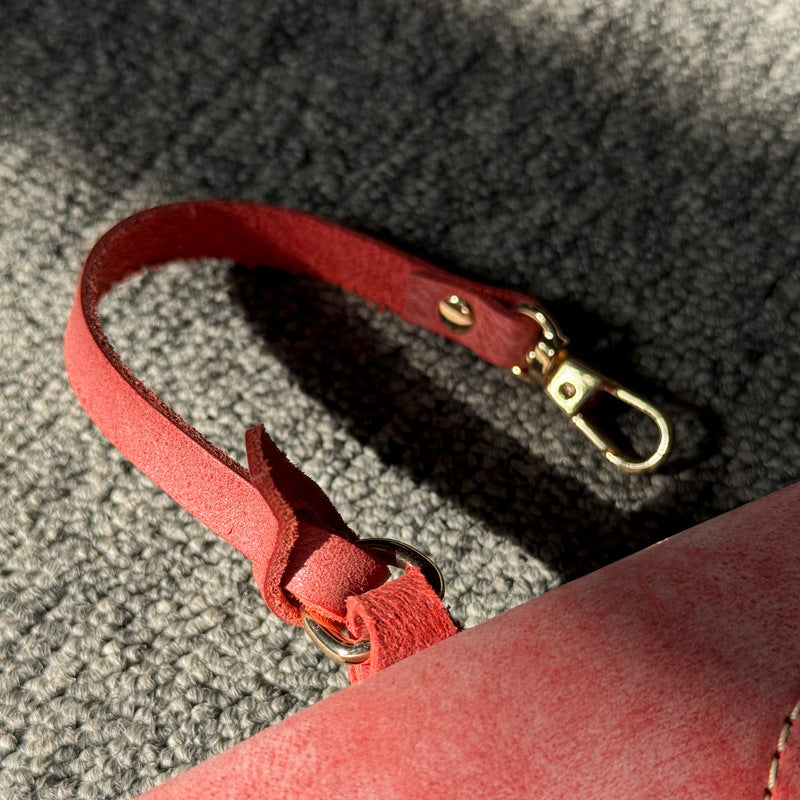 Retro Handmade Wax Leather Glasses Case