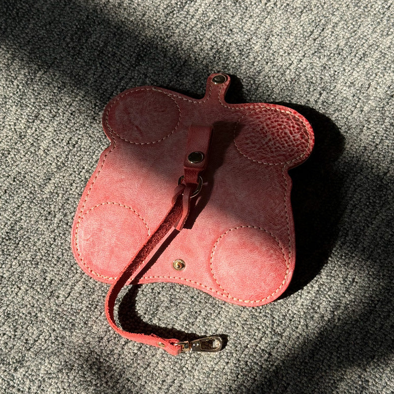 Retro Handmade Wax Leather Glasses Case