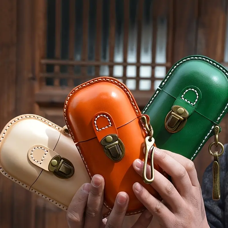 Genuine Leather Vintage Sun Glasses Box - Portable Storage Case with Hook - Eye Glass Organizer