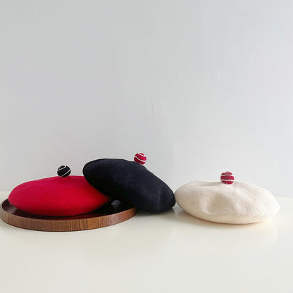Retro Wool Beret Knitted Painter Hat
