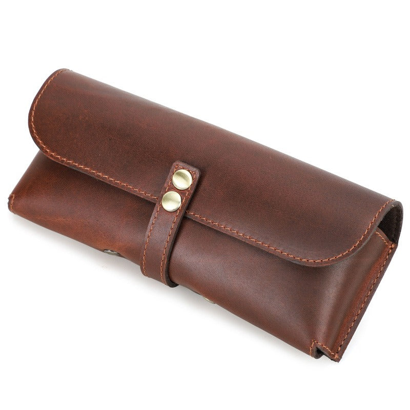 Retro Handmade Leather Glasses Case