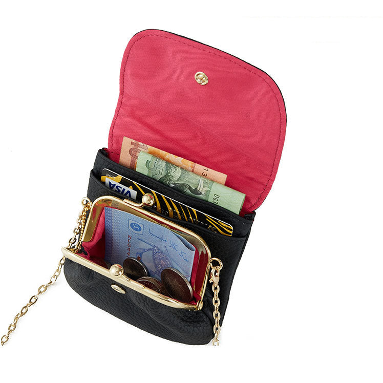 Retro Leather Chain Coin Purse