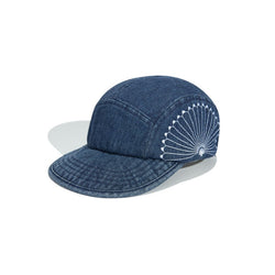 Blue Dyed Denim Embroidered Baseball Cap