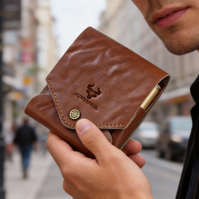 Retro Leather Multifunctional Compact Wallet