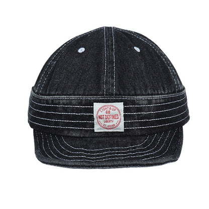 Retro Denim Flip Hat Beret Casual Cap Adjustable Hat