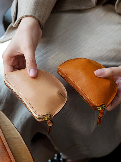 Retro Leather Coin Purse Zipper Wallet