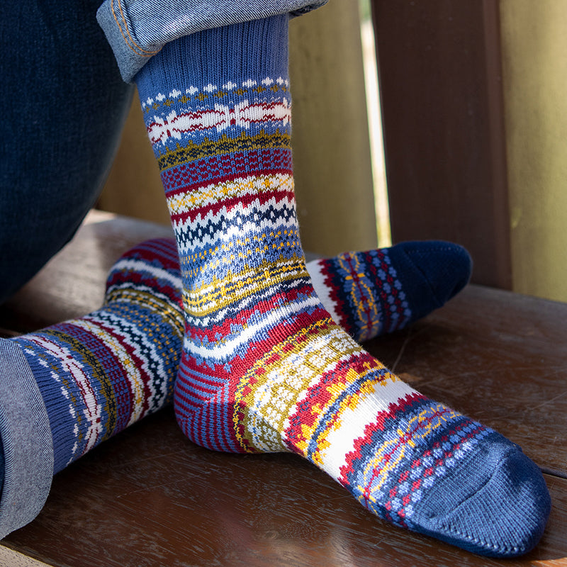 Winter colorful mid-calf socks thickened ethnic style boot socks