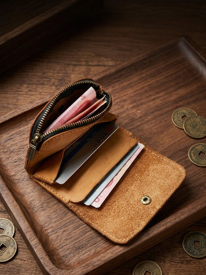 Vintage Leather Cards Holder Coin Wallet