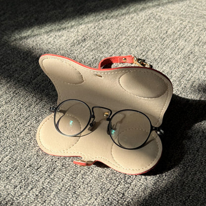 Retro Handmade Wax Leather Glasses Case