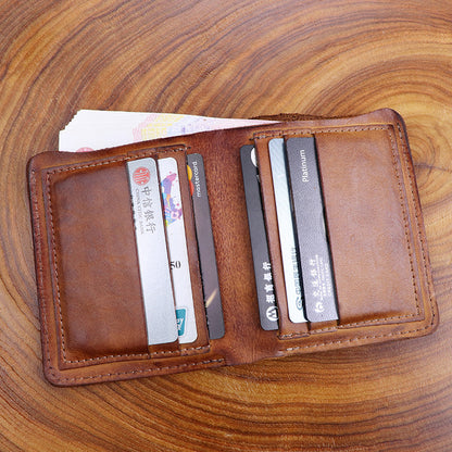 Retro Handmade Leather Card Wallets