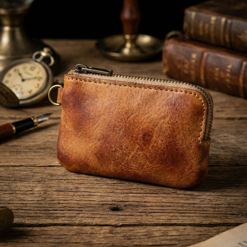Vintage Leather Handmade Card Wallet
