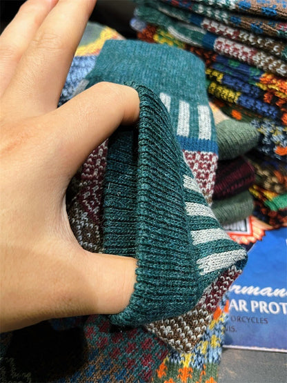 Winter colorful mid-calf socks thickened ethnic style boot socks