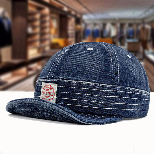 Retro Denim Flip Hat Beret Casual Cap Adjustable Hat