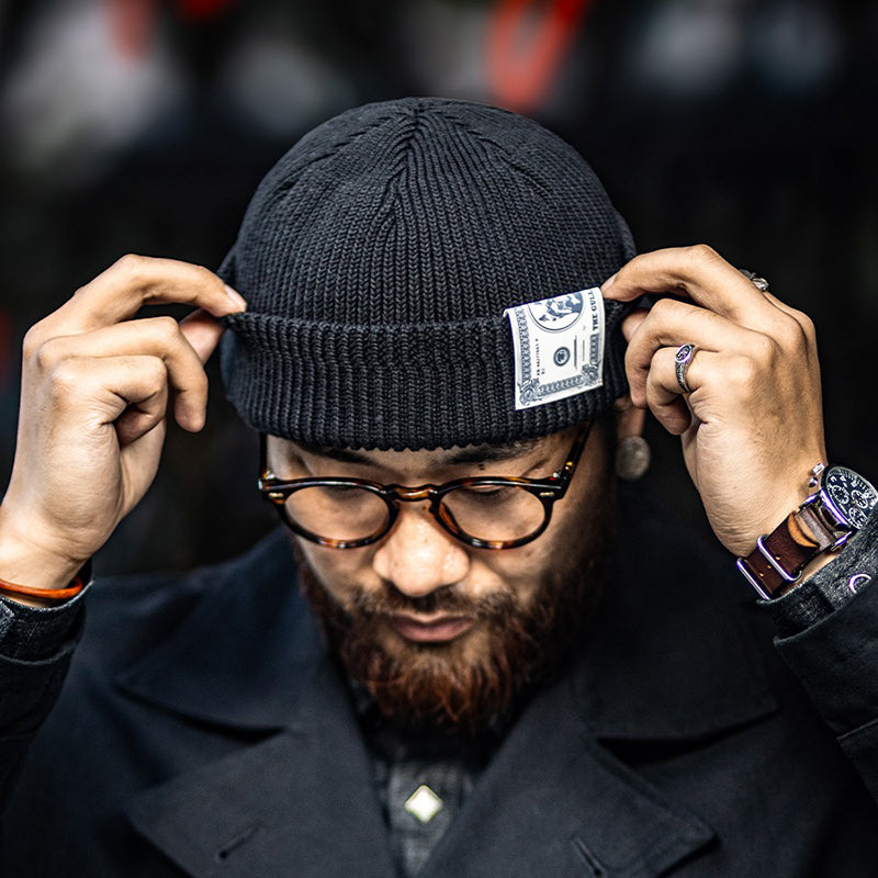 Vintage Winter Wool Knitted Beanie Adjustable Hat