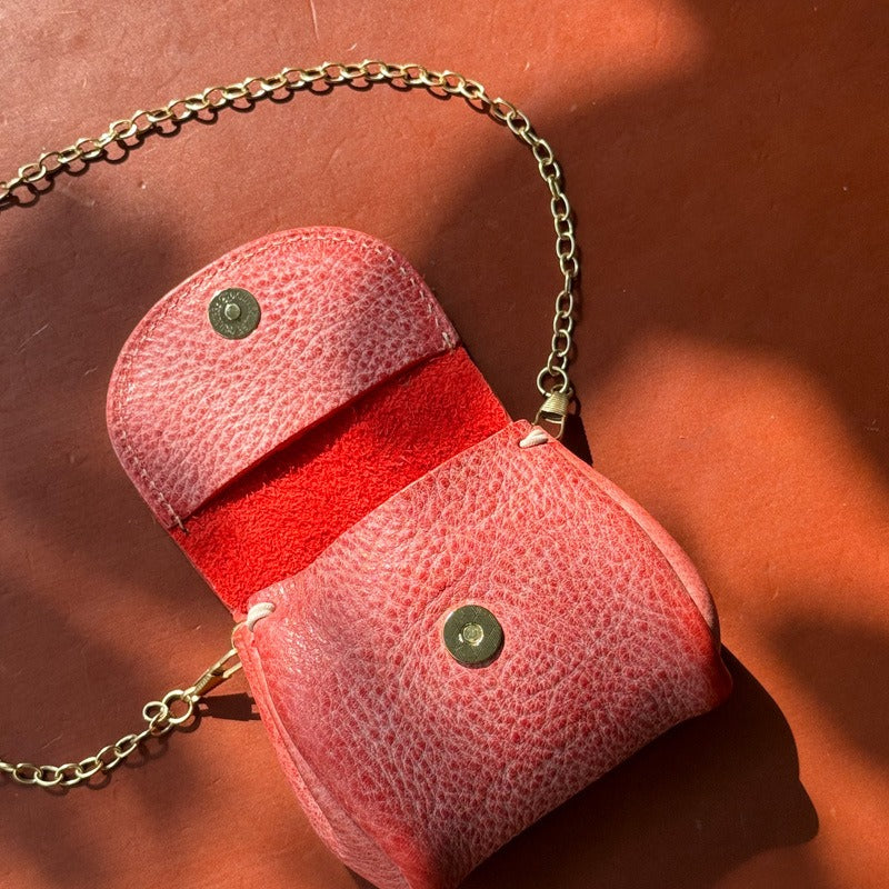 Retro Handmade Leather Coin Wallet Storage Bag