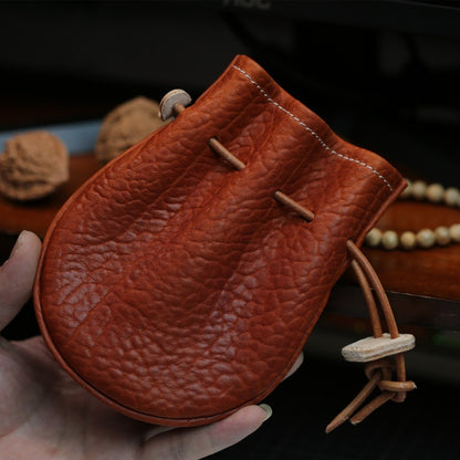 Retro Handmade Leather Coin Wallet Storage Bag