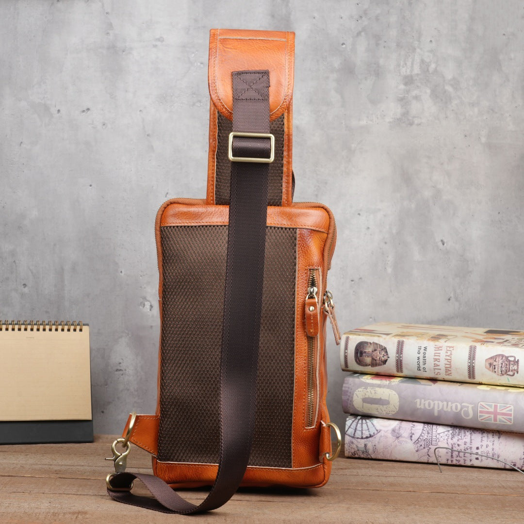 Retro Handmade Leather Chest Bag Crossbody Bag