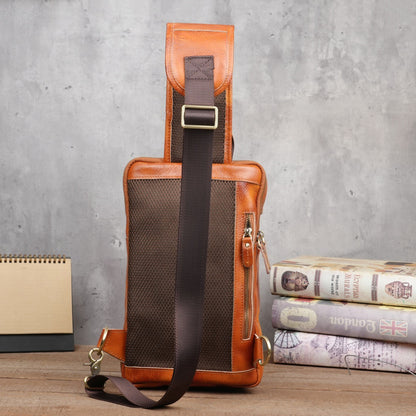 Retro Handmade Leather Chest Bag Crossbody Bag