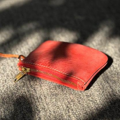 Retro Handmade Leather Zipper Wallet