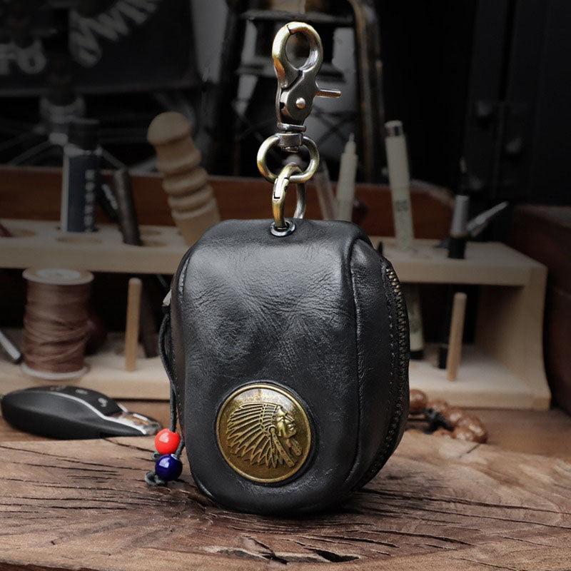 Retro Handmade Leather Coin Bag Storage Bag