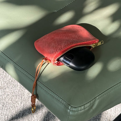 Retro Handmade Leather Zipper Wallet
