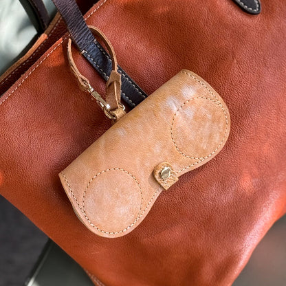 Retro Handmade Wax Leather Glasses Case