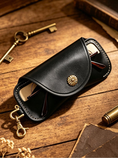Retro Tanned Leather Glasses Case