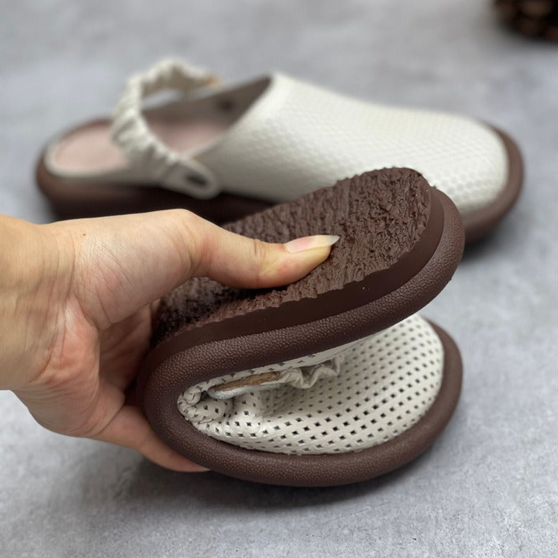 Retro Handmade Leather Hollow Sandals Slippers