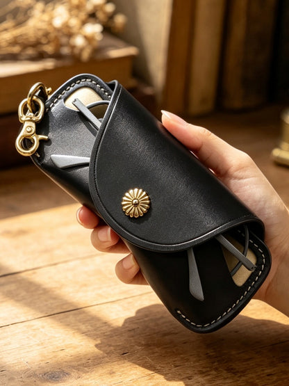 Retro Tanned Leather Glasses Case