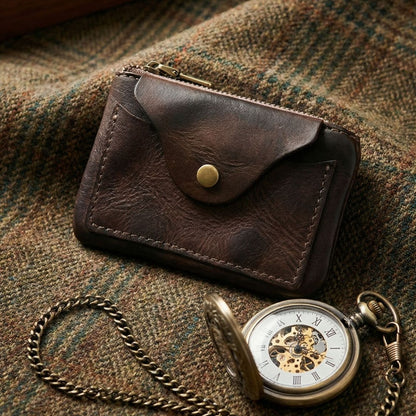 Vintage Leather Handmade Card Wallet