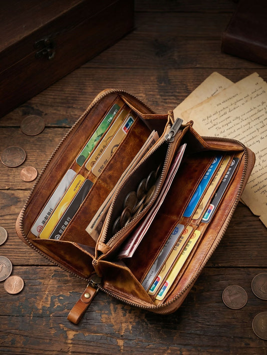 Retro Handmade Leather Wallet Multi-card Slots Wallet