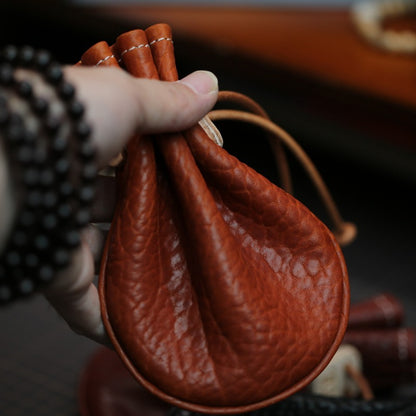 Retro Handmade Leather Coin Wallet Storage Bag