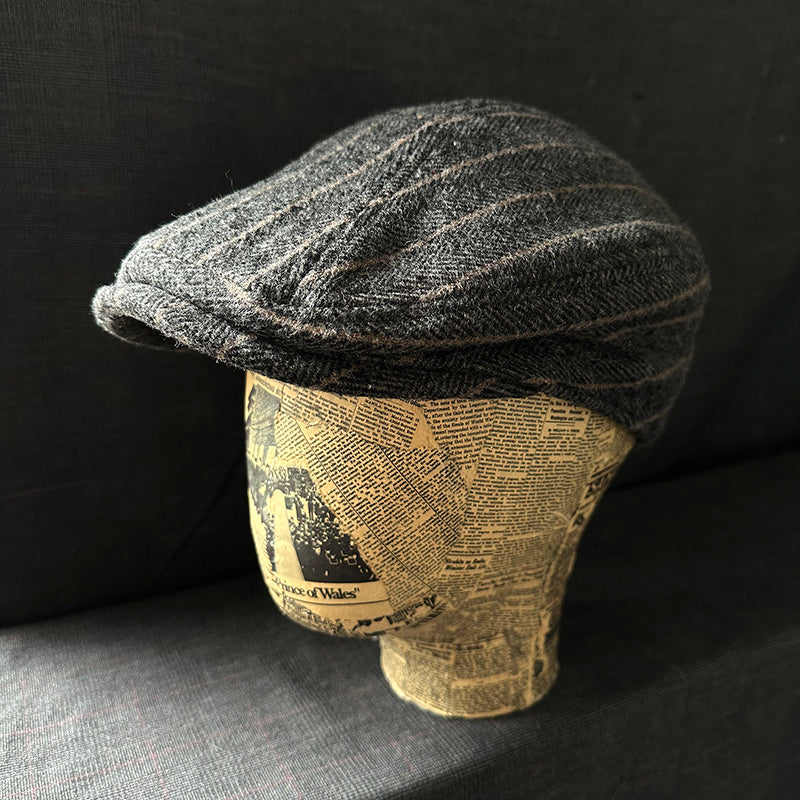 Retro Painter Beret Wool Striped Newsboy Hat