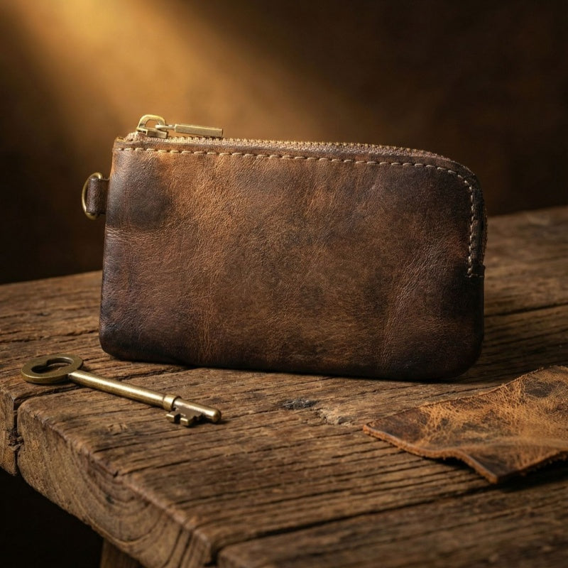 Vintage Leather Handmade Card Wallet