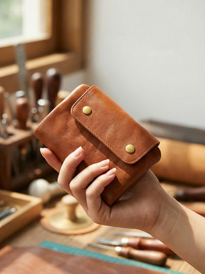 Retro Leather Handmade Short Wallets