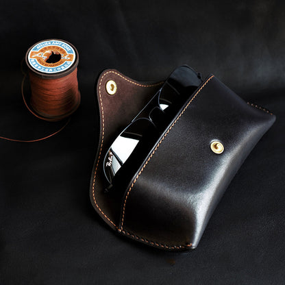 Retro Tanned Leather Glasses Case