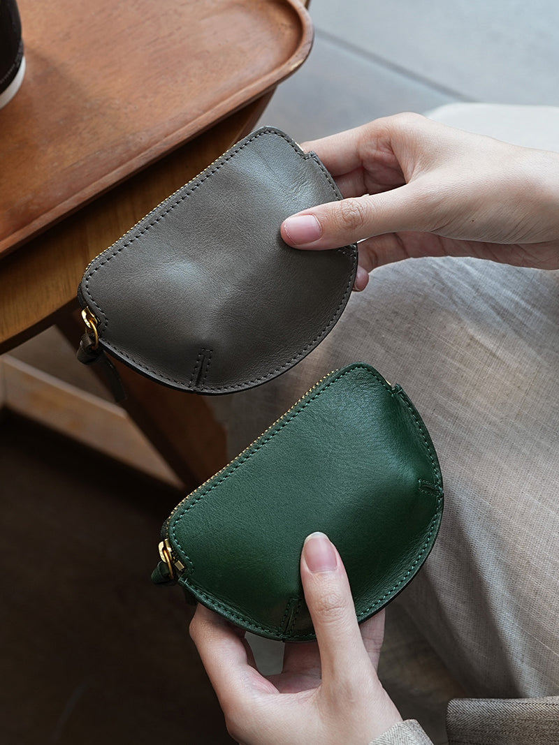 Retro Leather Coin Purse Zipper Wallet