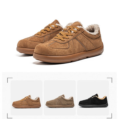 Retro Velvet Thickened Lace-up Warm Shoes
