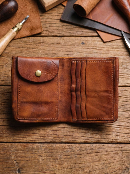 Retro Handmade Tanned Leather Wallet