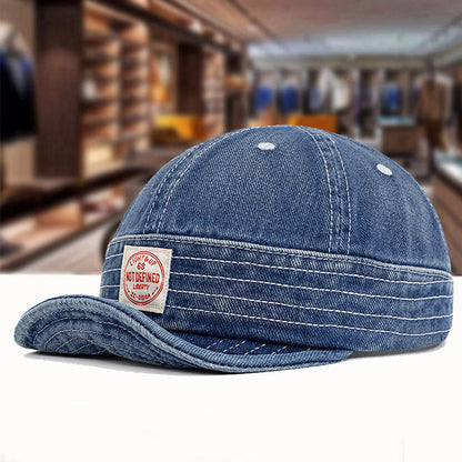 Retro Denim Flip Hat Beret Casual Cap Adjustable Hat