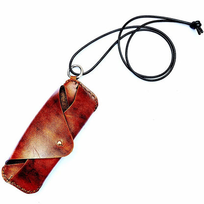 Retro Tanned Leather Glasses Case